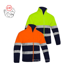 Amazon Hotsale Herren Hohe Sichtbarkeit Reflektierende Sicherheitskleidung Sicherheit Polar Fleece Hi vis reflektierende Sicherheitsjacke